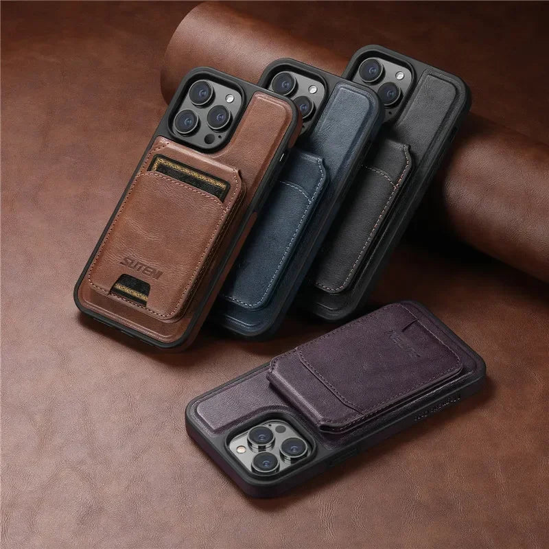 2 in 1 detachable With Magsafe Wireless Charging Wallet Leather Phone Case For iPhone 16 15 Pro Max 14 13 12Pro Magnetic Cover - Evallys.com