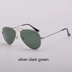 Top Quality Real Glass Lenses Men Women Sunglasses Brand Fashion Pilot Metal Frame Classic Style Outdoor UV400 Sun Glasses - Evallys.com