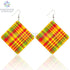 SOMESOOR Madras & Plaid Fabric Design Wooden Drop Earrings Afro Ethnic Headwrap Pattern Print Ear Dangle Jewelry For Women Gifts - Evallys.com