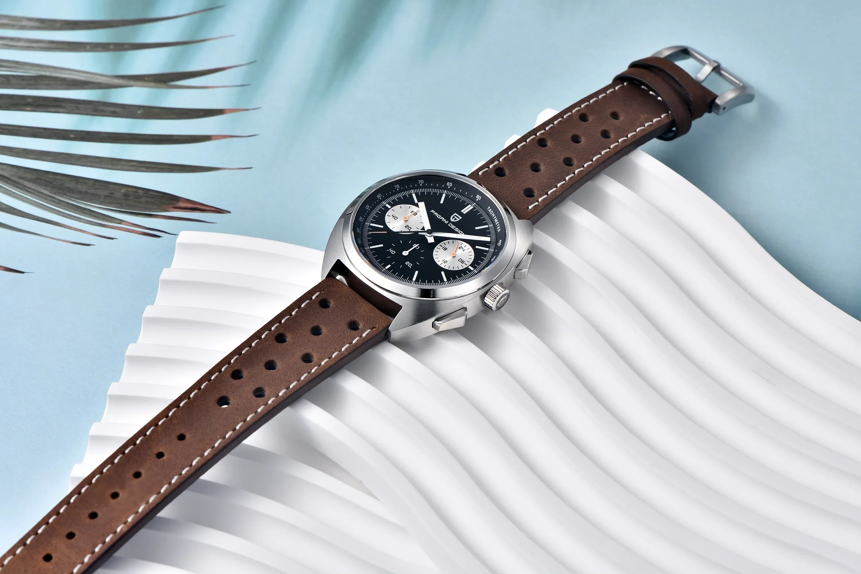 PAGANI DESIGN 2024 New Panda Dial Men Watches Luxury Quartz Watch For Men Japan VK63 Sport Chronograph Sapphire glass Wristwatch - Evallys.com