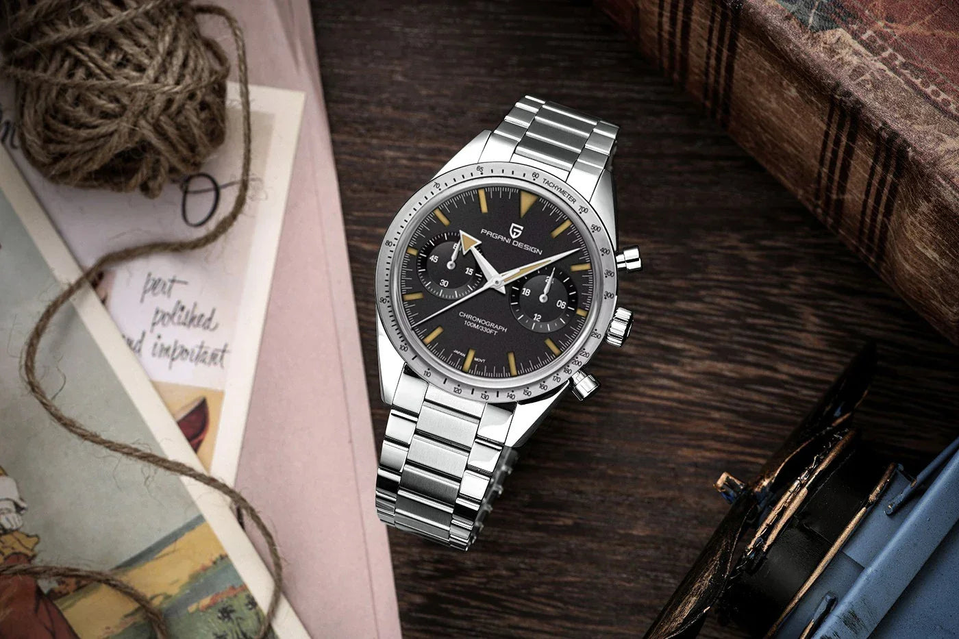 2024 New PAGANI DESIGN Retro Mens Watches Moon Quartz Watch For Men Speed Sports Chronograph AR Sapphire VK64 Clock Reloj Hombre - Evallys.com