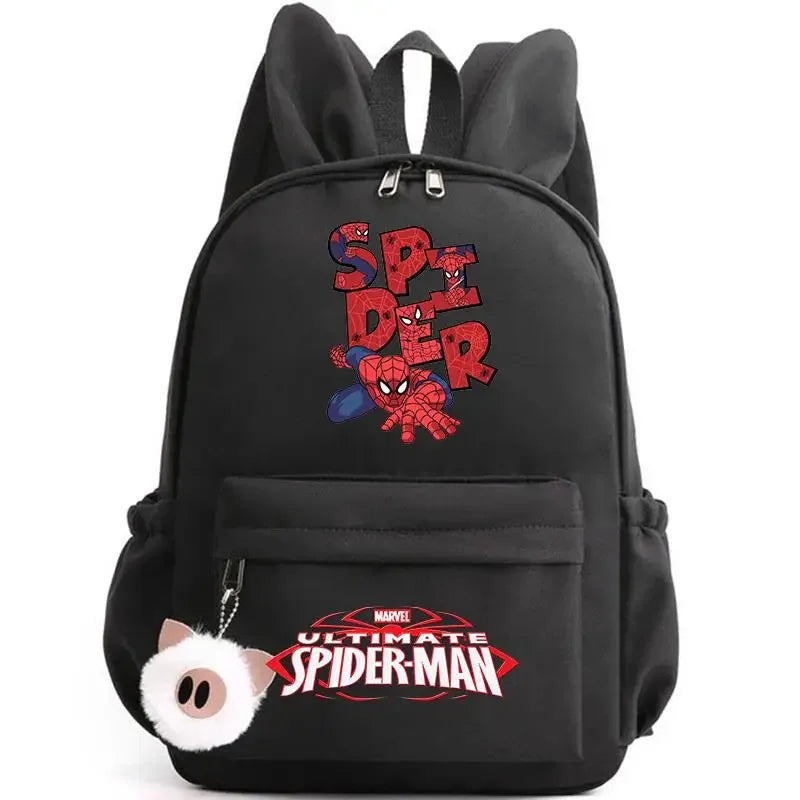 Spider Man Backpack for Girls Boys Teenager Children Rucksack Casual School Bags Travel Rabbit Ears Backpacks Mochila Travel Bag - Evallys.com