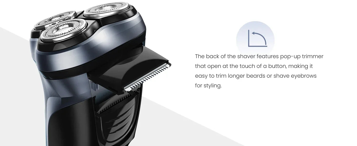 SEJOY Rechargeable Wet & Dry Use Electric Shaver Pop-up Hair Trimmer Rotary Shaving Machine Razor - Evallys.com
