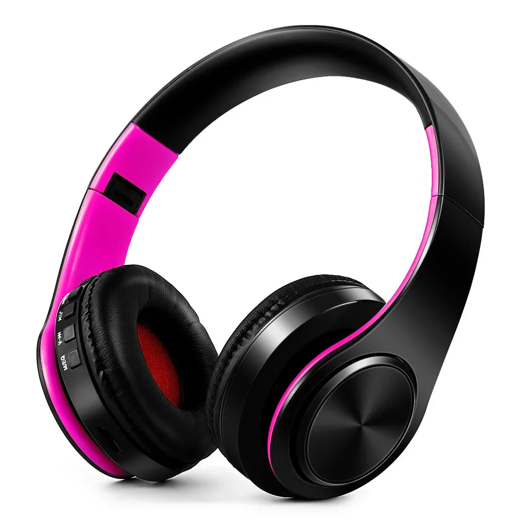 2025 Upgrading Wireless Bluetooth Headphones Stereo Headset Music Sports Overhead Earphone with Mic for Smart Phone TV PC Tablet - Evallys.com