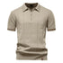 AIOPESON Men's Solid Color Sport Zipper Polo Shirt Athletic Social Polo Shirts for Men Office Slim Fit Polo - Evallys.com