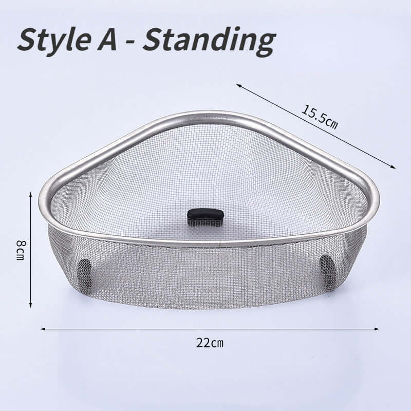 Kitchen Sink Drain Basket Stainless Steel Triangle Food Vegetables Peel Egg Filter Storage Organizer Kitchen Shelf Rack Drainier
