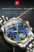 OLEVS Men's Watches Automatic Mechanical Business Wristwatch Waterproof Stainless Steel Strap Watch for Man Skeleton Calendar - Evallys.com