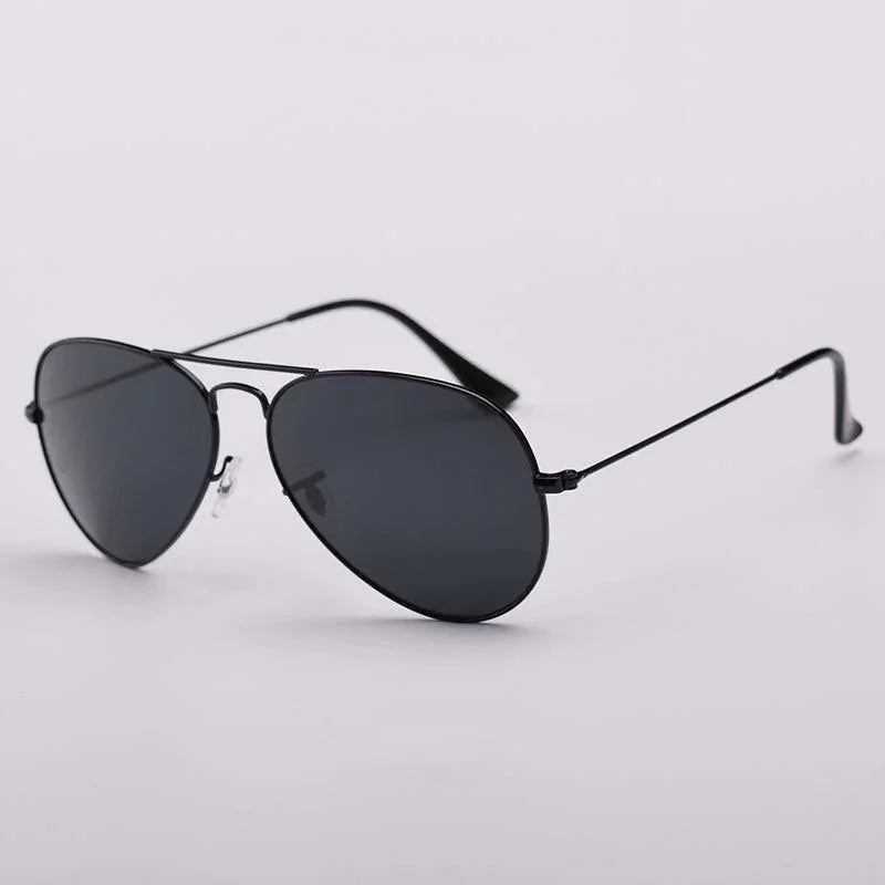 Top Quality Real Glass Lenses Men Women Sunglasses Brand Fashion Pilot Metal Frame Classic Style Outdoor UV400 Sun Glasses - Evallys.com