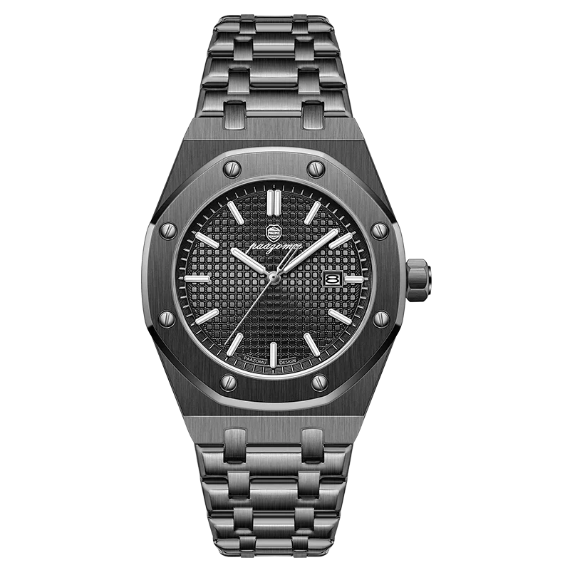 PENGAGAR Square Luxury Men Wristwatch Waterproof Luminous Date Stainless Steel Male Clock Business Sports Quartz Watches For Men - Evallys.com