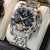 OLEVS Men's Watches Automatic Mechanical Business Wristwatch Waterproof Stainless Steel Strap Watch for Man Skeleton Calendar - Evallys.com