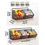 Kitchen Storage Shelf Wall Mounted Bathroom Organizer Basket No Drill Adhesive Mount Rack for Vegetable Fruit Drain Baskets