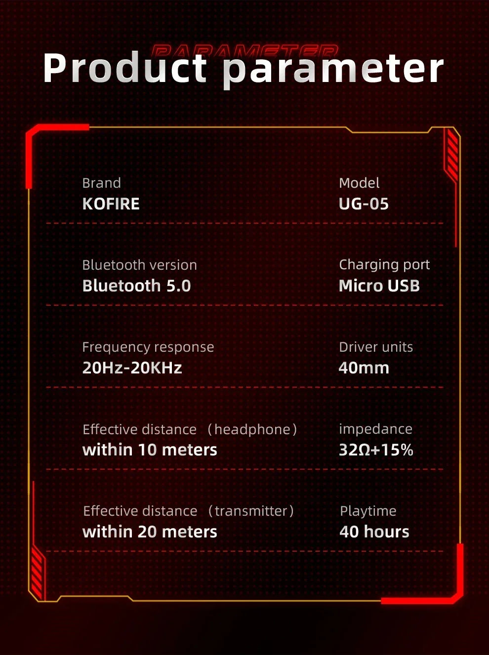 Kofire UG-05 Gaming Headphones 2.4G BT5.0 Wireless Headset With Mic RBG Light Vibration Bluetooth Earphone For PS4 PS5 PC Switch - Evallys.com
