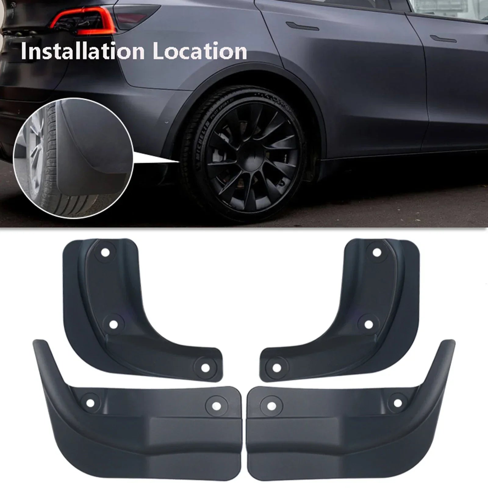 4Pcs Mud Flaps For Tesla Model 3 2024 Refresh Highland Splash Guards Mudguards Mudflaps Fenders Protector Front Rear No Drilling - Evallys.com