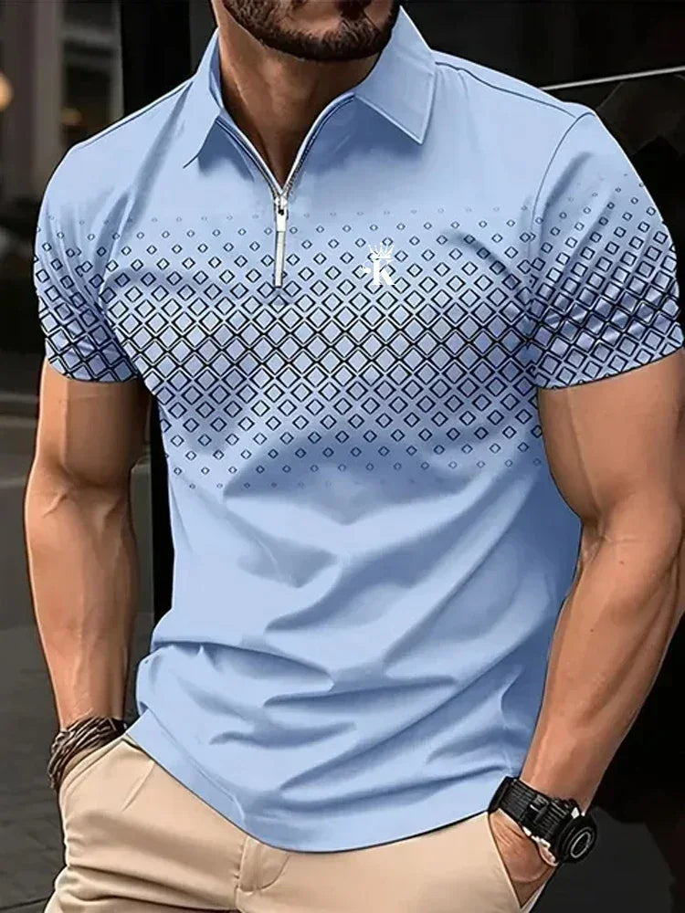 Business Men's Golf Polo Short Sleeve Polo Shirt Outdoor Casual Daily Streetwear Summer 3D Print Micro-elastic Polyester - Evallys.com