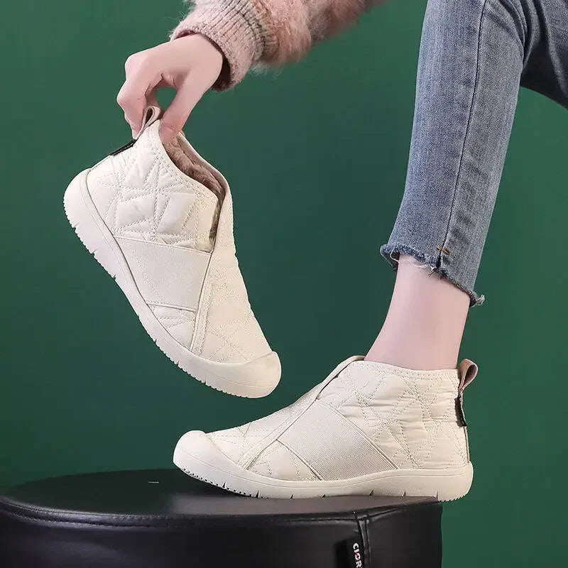 Simple Women Cotton Shoes Plush Warm Womens Snow Boots Lightweight Comfortable Women Casual Shoes in Winter Botines Para Mujeres - Evallys.com