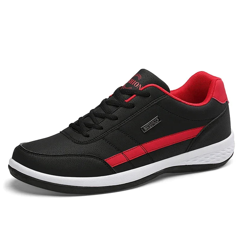 PUAMSS Men’s PU Leather Sneakers – Breathable Casual Non-Slip Shoes - Evallys.com