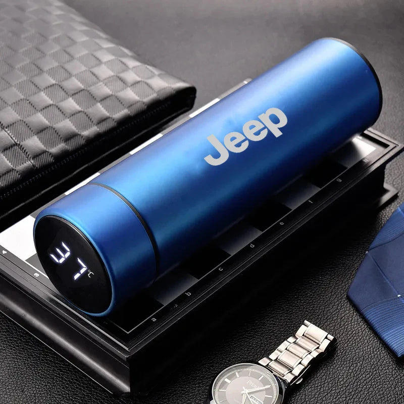 Car 500ml Intelligent Temperature Display Insulating Cup For Jeep Cherokee XJ SRT Renegade Compass Wrangler Patriot Trail Hawk