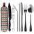 10Pc Travel Cutlery Set with Storage Bag Stainless Steel Travel Utensils Set Portable Camping Silverware Set Travel Flatware Set