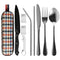 10Pc Travel Cutlery Set with Storage Bag Stainless Steel Travel Utensils Set Portable Camping Silverware Set Travel Flatware Set