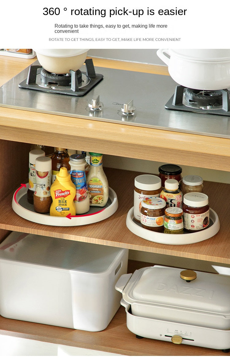 1/4Pcs 360 Rotatable Anti Sliding Kitchen Condiment Rotatable Storage Rack Tableware Cabinet Round Multi Functional Storage Rack