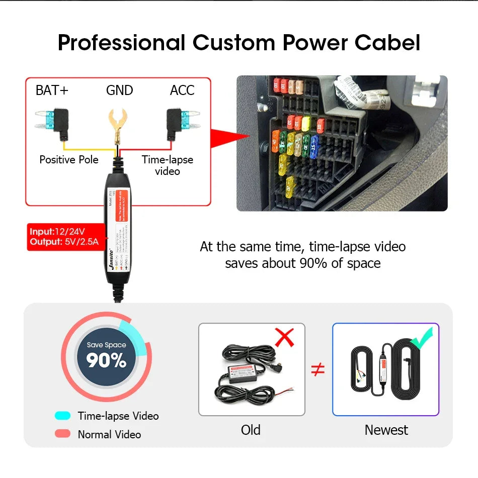 11.26 inch Car DVR 4K Dash Cam Dual Lens Wireless Carplay & Android Auto Video Recorder Monitor GPS Navigation 5G Wifi FM AUX - Evallys.com