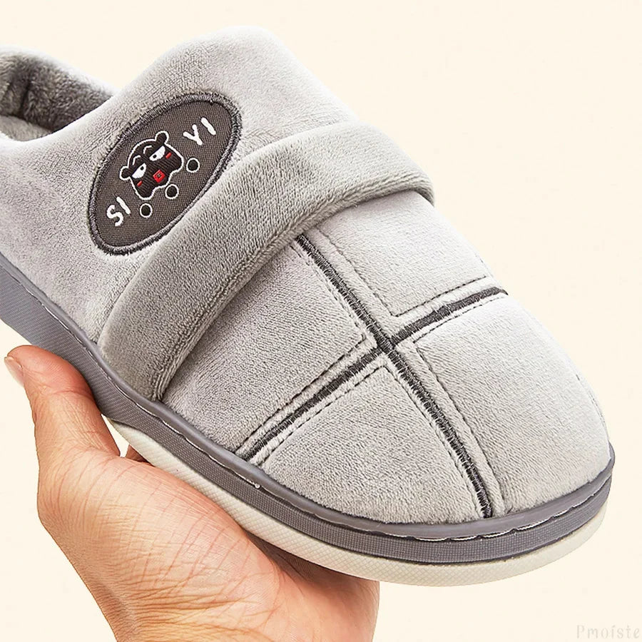 Men’s Winter Memory Foam Slippers – Warm Plaid Indoor House Shoes - Evallys.com