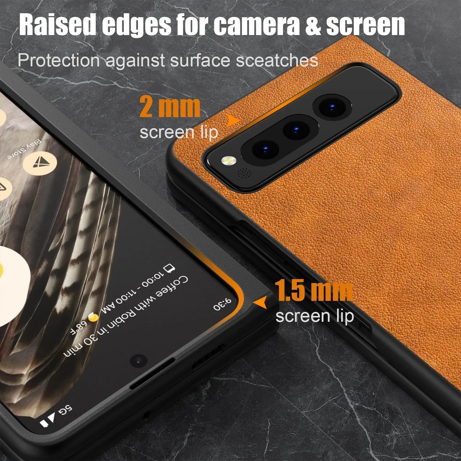 PU Leather Case for Google Pixel Fold 5G simply Business style Hard PC with PU 2in1 material - Evallys.com
