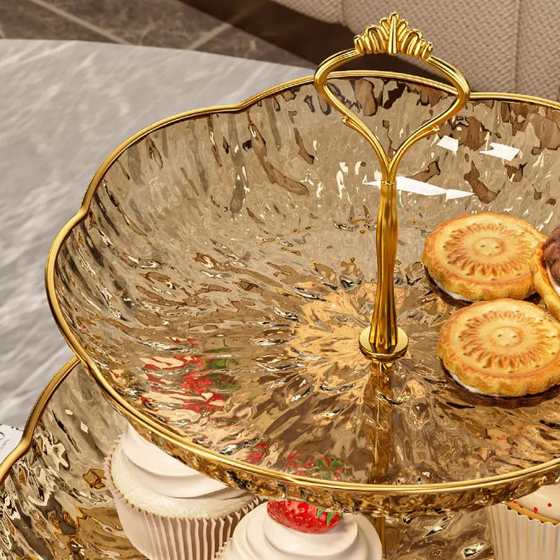 2/3 Tier Fruit Plate Stand Coffee Table Snack Tray Dried Fruit Dessert Plate Bar Counter Display Holder
