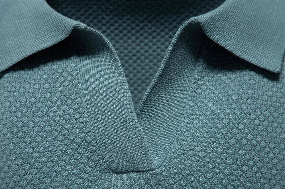 AIOPESON Men's Summer Breathable Polo Shirt Short Sleeve Solid Color Casual Polo Shirts for Men Lightweight Stretch Polo ﻿ - Evallys.com