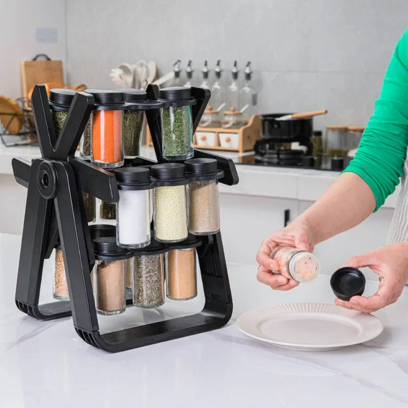 Rotating Spice Rack Organizer Spinning Spice Organizer With 18 Jars Revolving Spice Rack Shelf For Kitchen Counter Organization