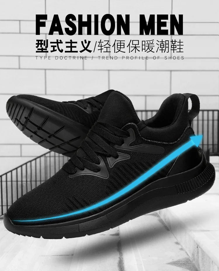 Men’s Elevator Sneakers – Breathable Mesh Height Increasing Shoes (6–10CM) - Evallys.com