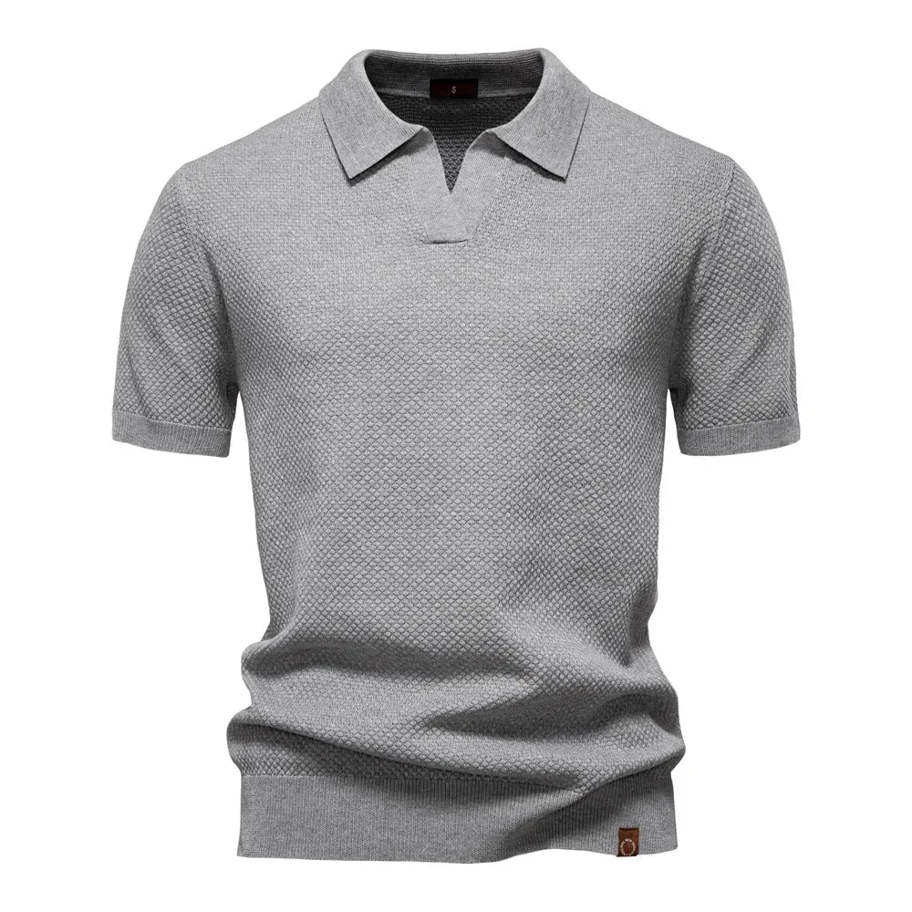 AIOPESON Men's Summer Breathable Polo Shirt Short Sleeve Solid Color Casual Polo Shirts for Men Lightweight Stretch Polo ﻿ - Evallys.com