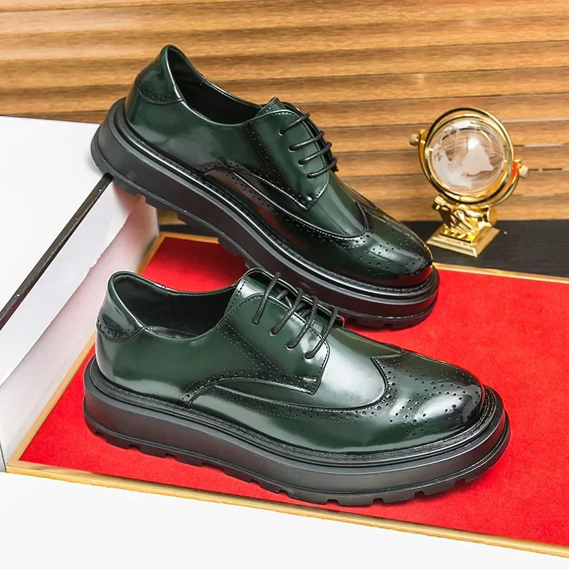 Green Patent Leather Oxford Shoes – Men’s Formal Business Dress Shoes - Evallys.com