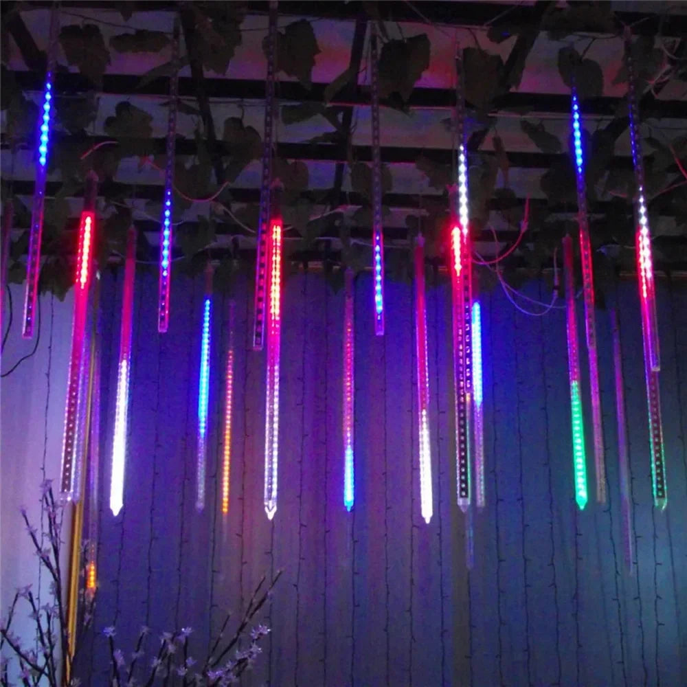 LED Meteor Shower Rain Lights Waterproof Falling Raindrop Fairy String Light Christmas Decoration Outdoor Holiday Party Patio - Evallys.com