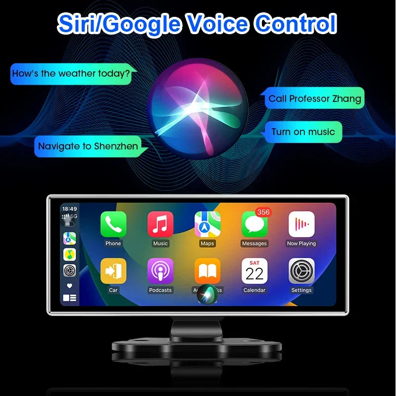 11.26 inch Car DVR 4K Dash Cam Dual Lens Wireless Carplay & Android Auto Video Recorder Monitor GPS Navigation 5G Wifi FM AUX - Evallys.com