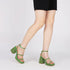 GIGIFOX Shiny Crystals Women Sandals Platform Chunky High Heel Ankle Strap Buckle Strap Shoes Sexy Elegant Dress Party Sandals - Evallys.com