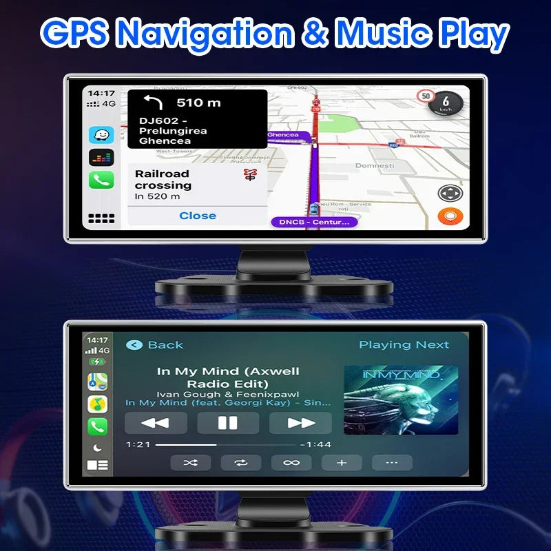 11.26 inch Car DVR 4K Dash Cam Dual Lens Wireless Carplay & Android Auto Video Recorder Monitor GPS Navigation 5G Wifi FM AUX - Evallys.com