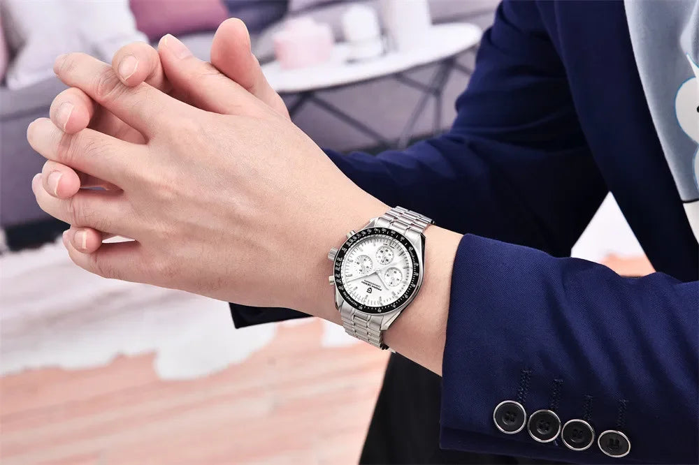 PAGANI DESIGN V4 New Quartz Men's Automatic Date Speed Chronograph Sapphire Mirror Sport Waterproof Watch All Steel VK63 Watches - Evallys.com