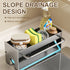 Kitchen Sponge Holder Stainless Steel Sink Drain Rack Soap Drainer Towel Rack Shelf Organizer bathroom Storage Accessories
