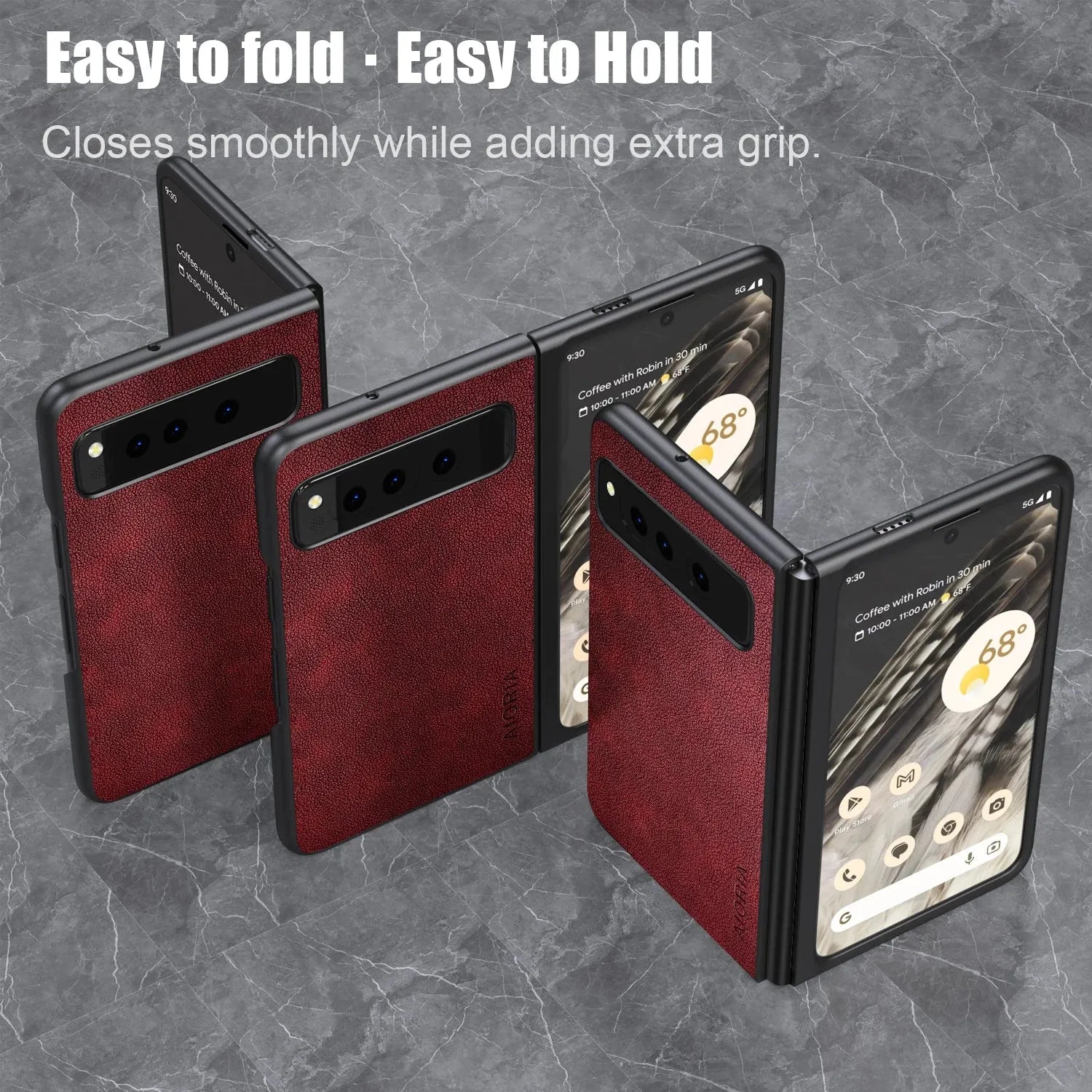 PU Leather Case for Google Pixel Fold 5G simply Business style Hard PC with PU 2in1 material - Evallys.com