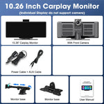 10.26'' Dash Cam 4K Car Mirror Video Player Wireless Carplay Android Auto GPS Car Monitor Multimedia Rearview Camera Dashboard - Evallys.com