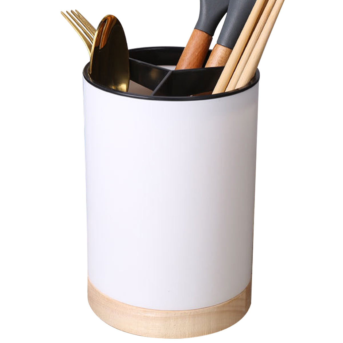Kitchen Tableware Storage Bucket Utensil Holder Cutlery Drainer Plastic Chopstick Spoon Storage Rack Detachable 3 Divided