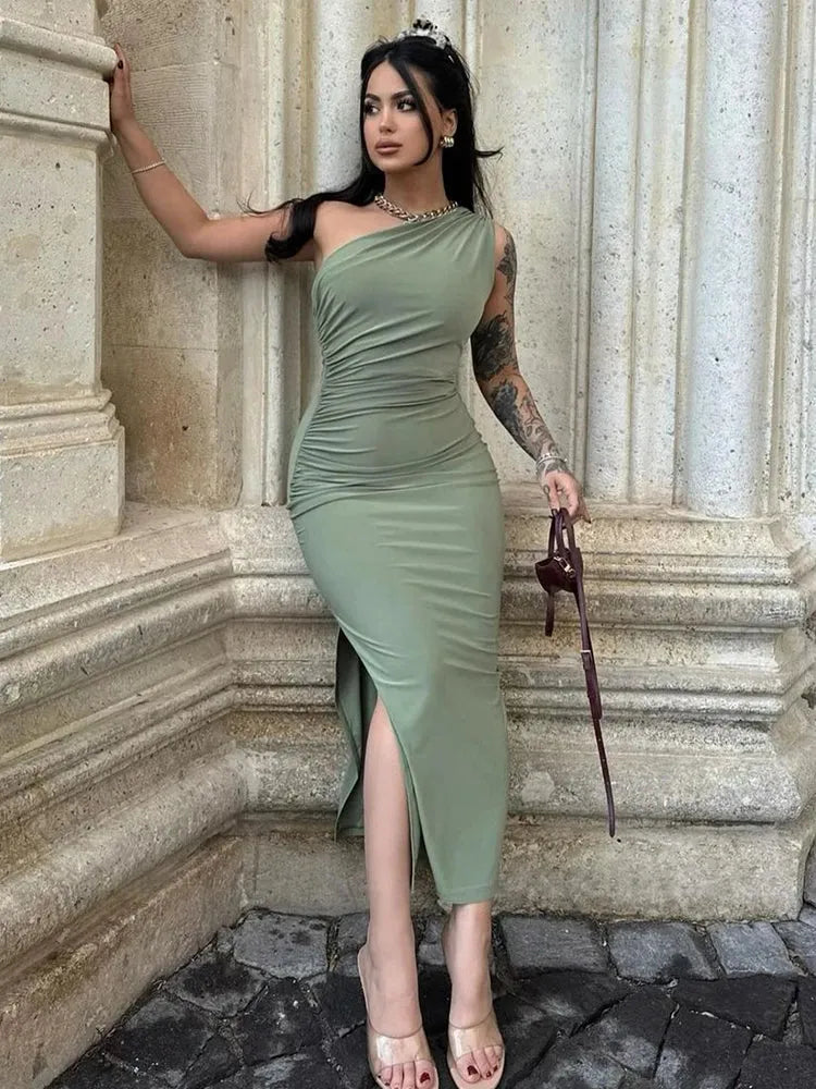 Sexy Split Maxi Dress for Women – Sleeveless Backless Club Dress - Evallys.com