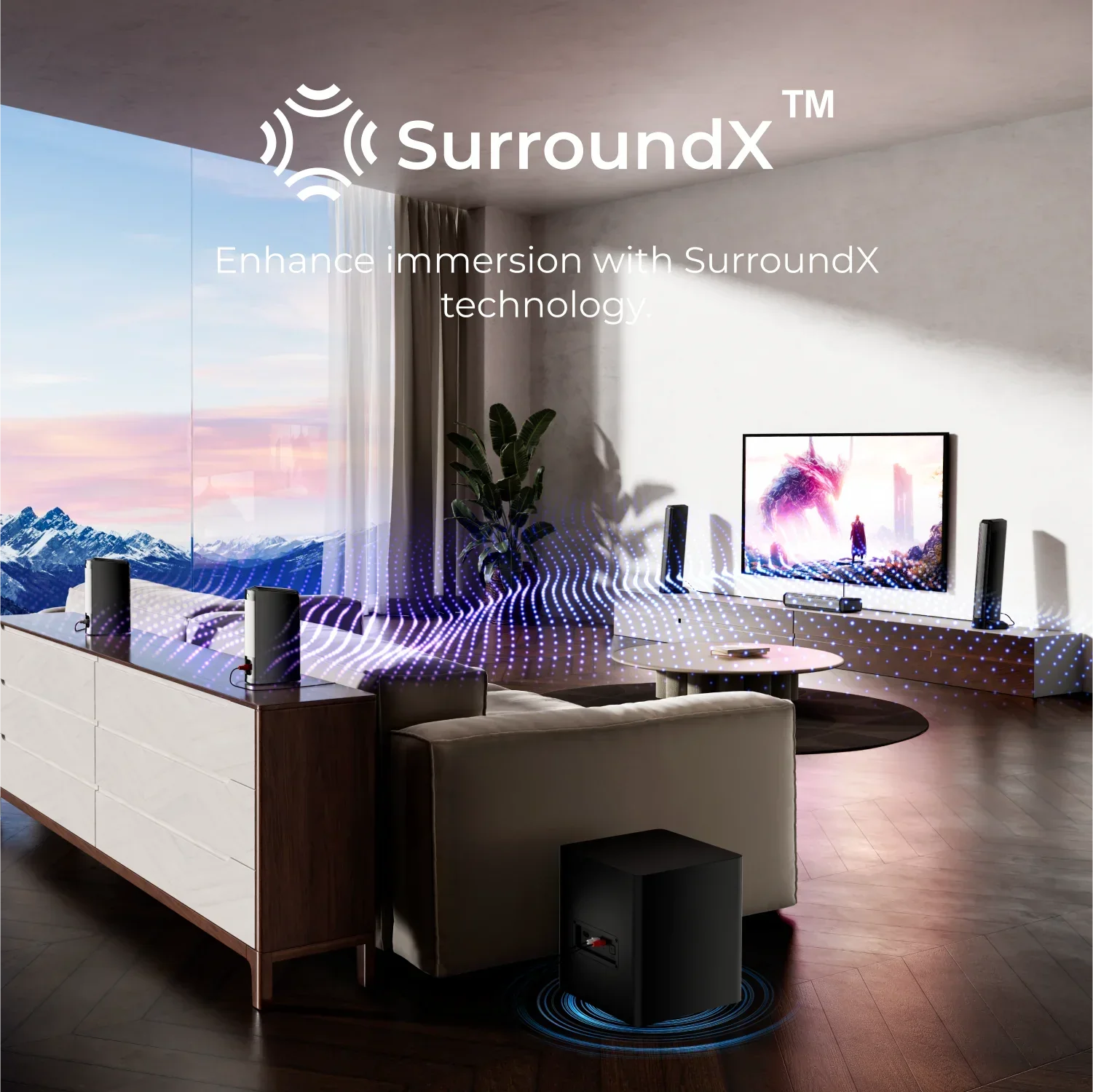 ULTIMEA 7.1 Surround Sound Bar with 2 Surround Speakers & 6.5" Subwoofer, Surround Sound System for TV with RGB, APP Control - Evallys.com