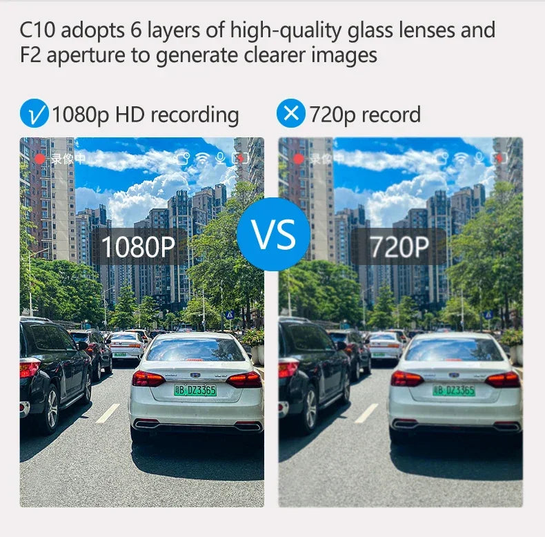 10 Inch Mirror Camera for Car Touch Screen Video Recorder Rearview Mirror Dash Cam Front and Rear Camera Mirror DVR Black Box - Evallys.com