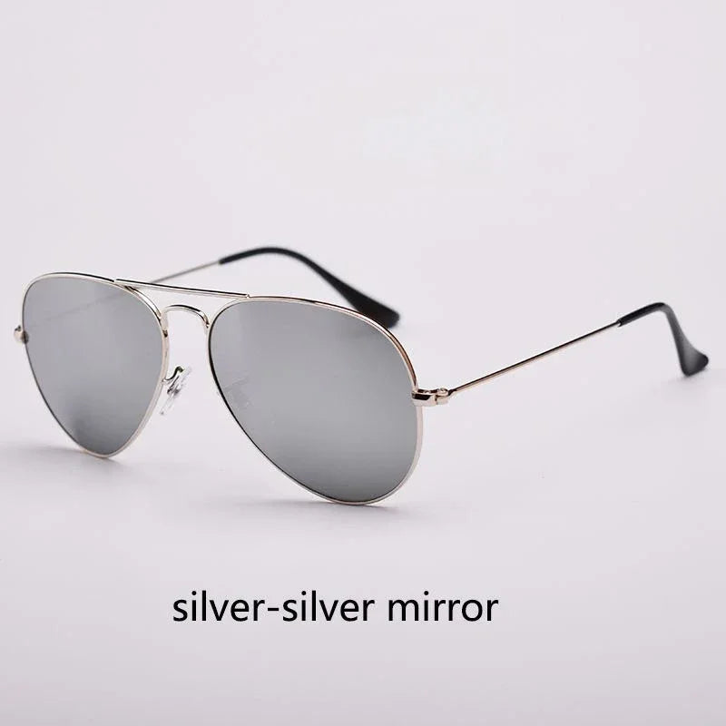 Top Quality Real Glass Lenses Men Women Sunglasses Brand Fashion Pilot Metal Frame Classic Style Outdoor UV400 Sun Glasses - Evallys.com
