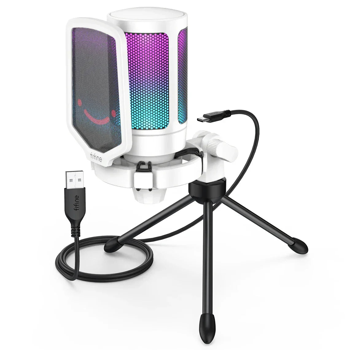 FIFINE Ampligame USB Microphone for Gaming Streaming with Pop Filter Shock Mount&Gain Control,Condenser Mic for PC/MAC - Evallys.com
