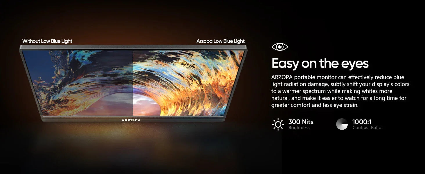 ARZOPA 1080P Portable Monitor 15.6 inch Monitors for Laptop MAC Switch Xbox Phone ps4 PC USB C HDMI-Compatible Computer Display - Evallys.com