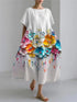 Harajuku Floral Loose Dress – Women's Mid-Calf Summer Party Wear - Evallys.com