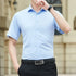 White Short-sleeved Shirt Men's Summer New Solid Color Ice Silk Thin Business Formal Casual Office No-iron Shirt Large Size 5XL - Evallys.com